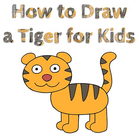 how to draw a tiger for kids.